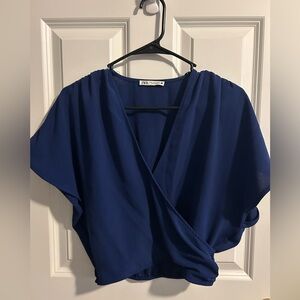 Zara Women's Navy Blue Blouse